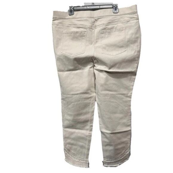 Isaac Mizrahi Live Women’s Plus 22W Stretch Ankle Pants Beige Pull On A590036 - Picture 2 of 12